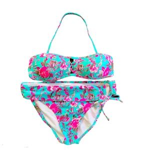 NWT HALTER SWIMSUIT SWIMWEAR BIKINI TOP & BOTTOMS